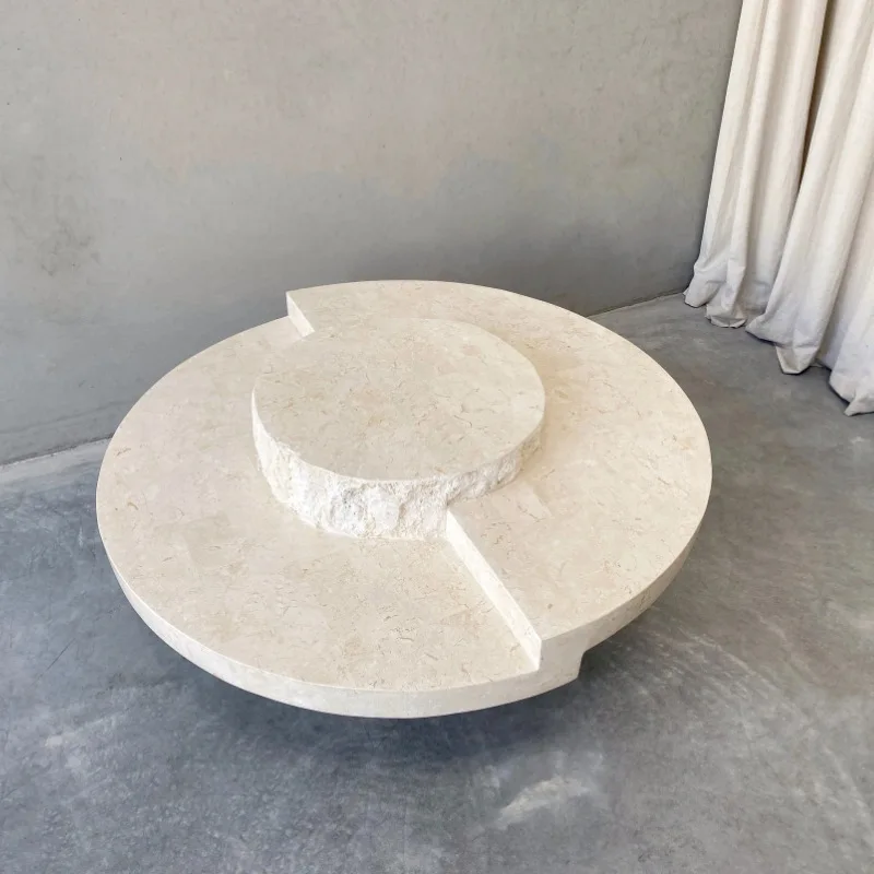 product ydstone luxury nordic style natural stone coffee table hole stone center table for home decor countertops-2