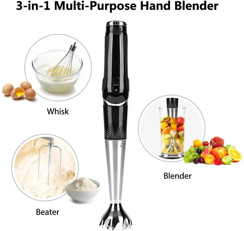 Rechargeable Powerful Immersion Cordless Hand Blender Portable Electric