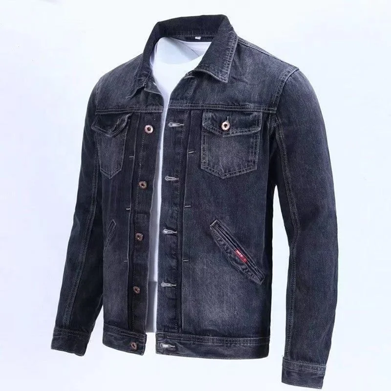 Spring And Fall Retro Denim Men's Fashion Brand Handsome Cargo Jacket Korean Version Slim Casual Wear Clothes_voghion.com
