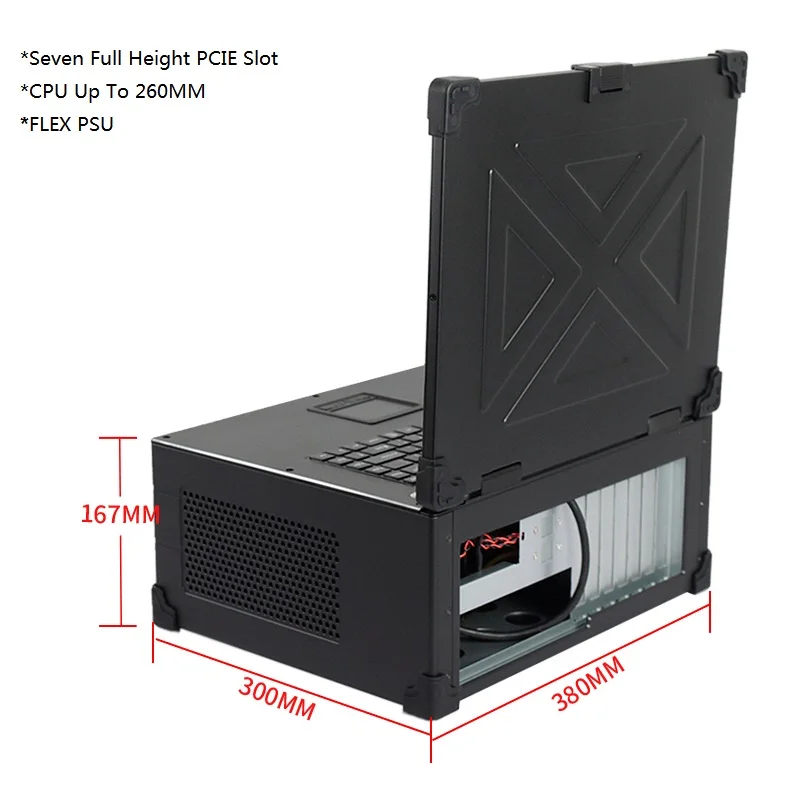 Factory OEM Industrial Computer Chassis 16.1 Inch LCD Display Portable Laptop Computer Case