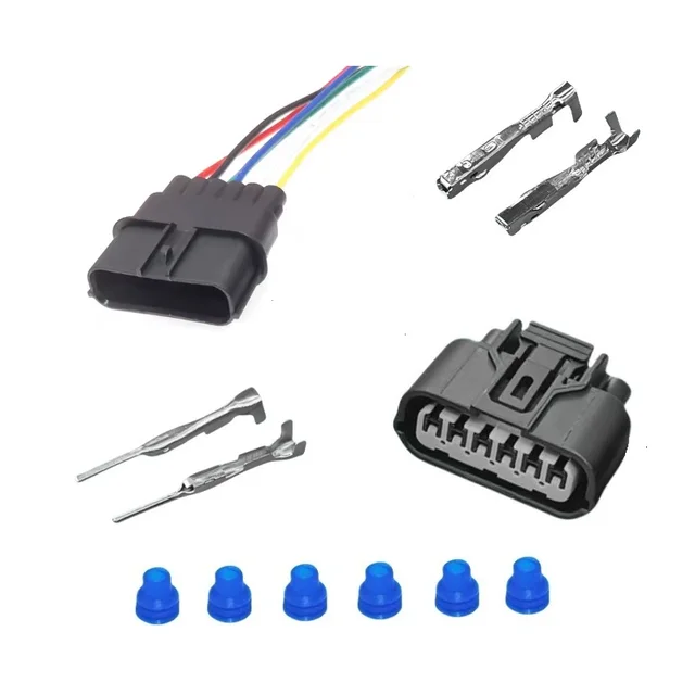 6 Pin Copper AC Assembly 6188-0658 6189-1012 Automotive Headlight/LED Driver Wire Harness Electrical Connector Waterproof Socket