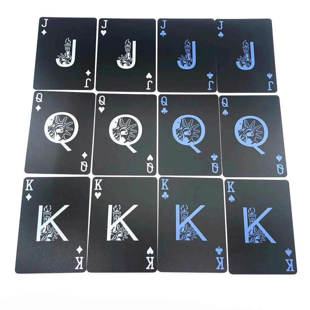 Custom High Quality Black Pvc Playing Cards For Adults Waterproof