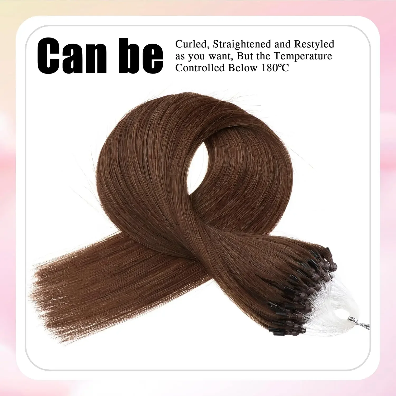 Micro Loop Micro Ring Remy Echthaar Extensions Dunkelbraun für Frauen_voghion.com