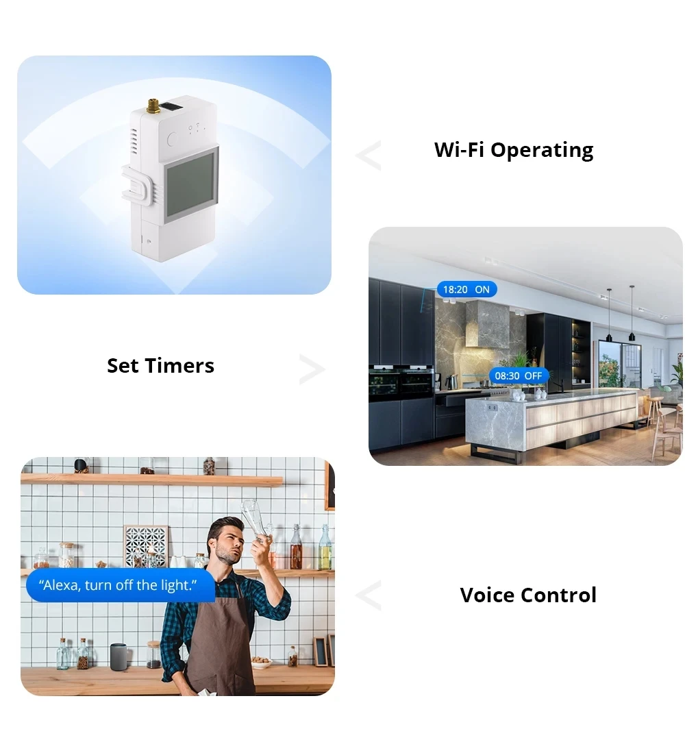 Interruttore Smart SONOFF POWR3 - Monitoraggio Energia, 25A 5500W, Compatibile Alexa