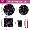 Neon comprend des gobelets en papier 60 pièces pour 10 personnes