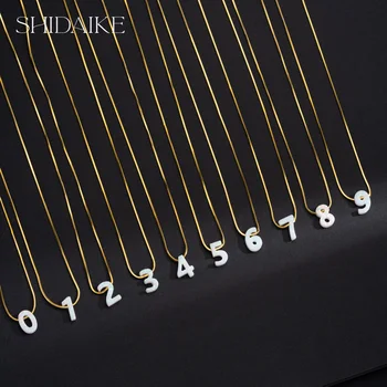 Elegant 18K Gold Plated Sterling Silver Arabic Numeral Necklace with Fine Opal Chains Girls' Wedding Gift