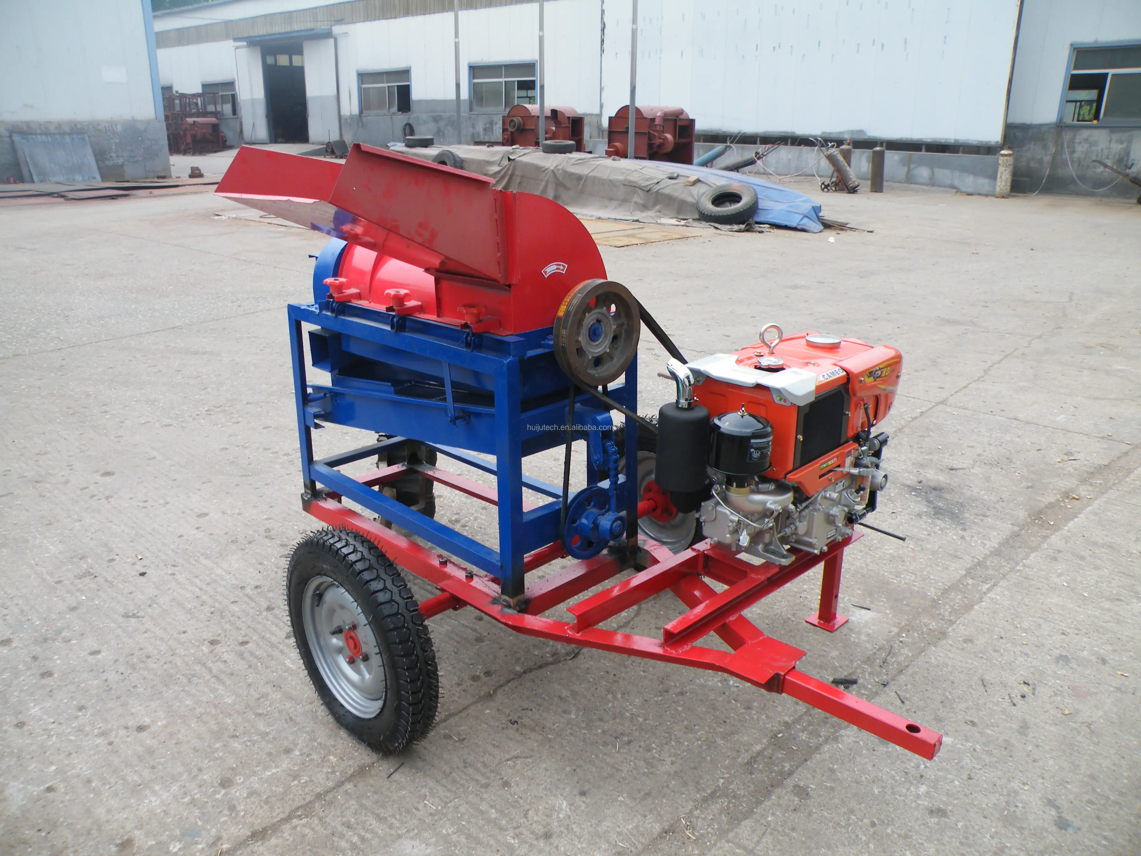 Towable Wheels Type Powerful 6hp Diesel Engine Belt Driven Corn ...