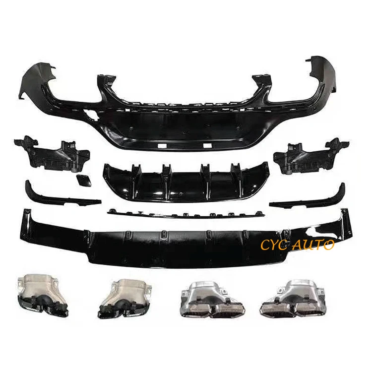 GLC X253 Modified Diffuser Coupe Class for Mercedes Benz GLC63S X253 Rear Diffuser with Exhasut Tips 2020