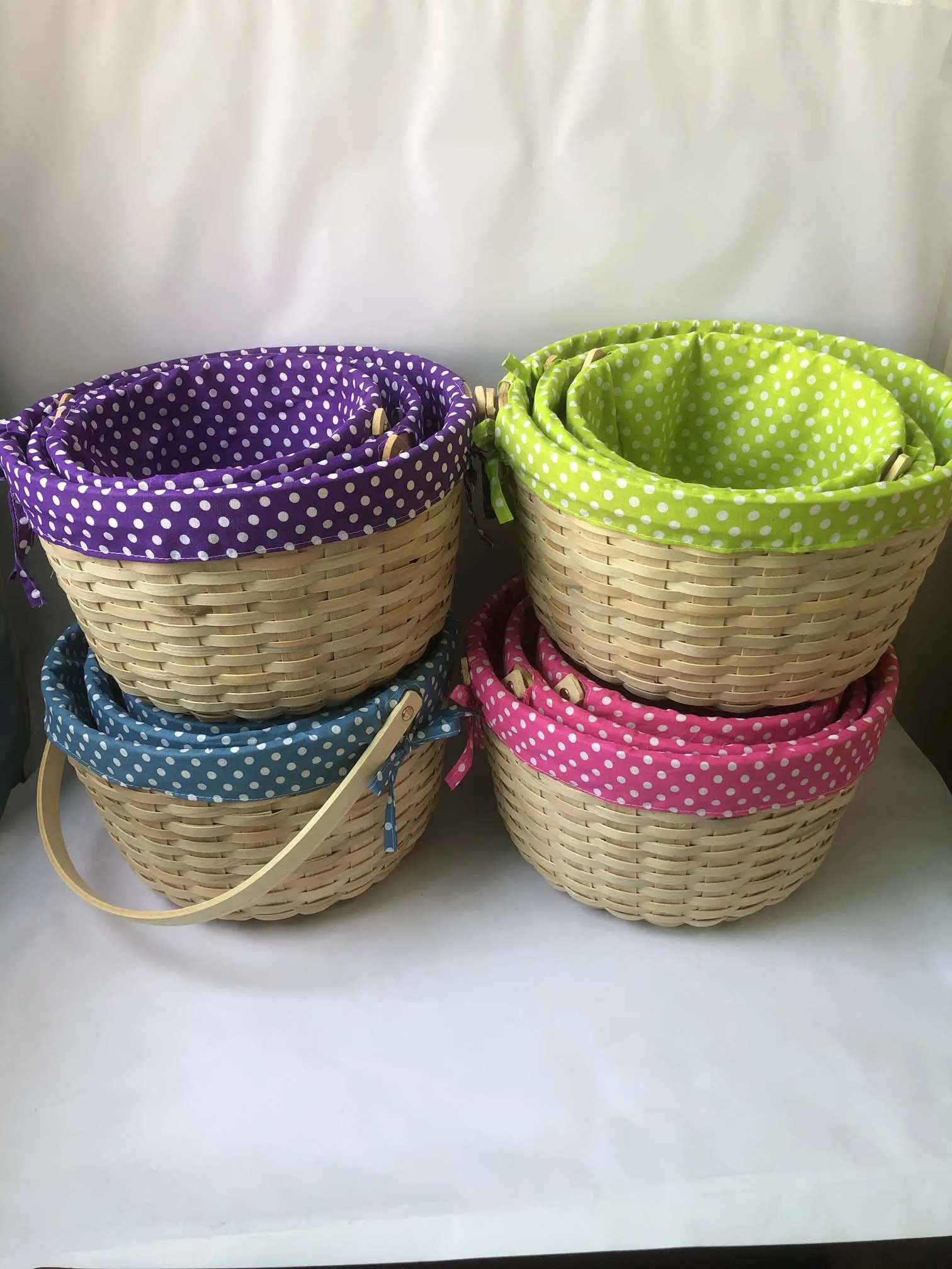 Cheap Price High Quality Colorful Bamboo Gift Basket For Easter