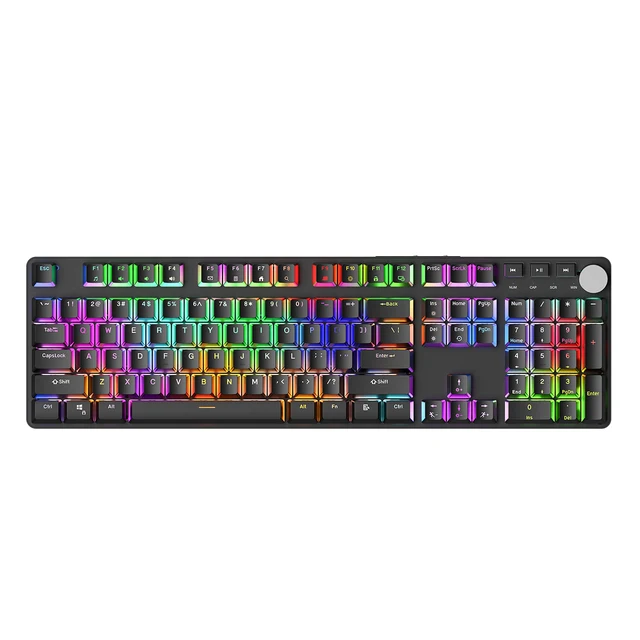 TMICE Custom Gateron OUTEMU Axis Programmable Mechanical Keyboard with Knob Wireless Tri-mode 107 Keys RGB Gamer Gaming Keyboard