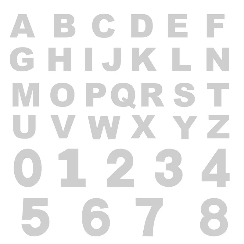 Alphabet and Number Stencil Set - Letters A-Z, Digits 0-9