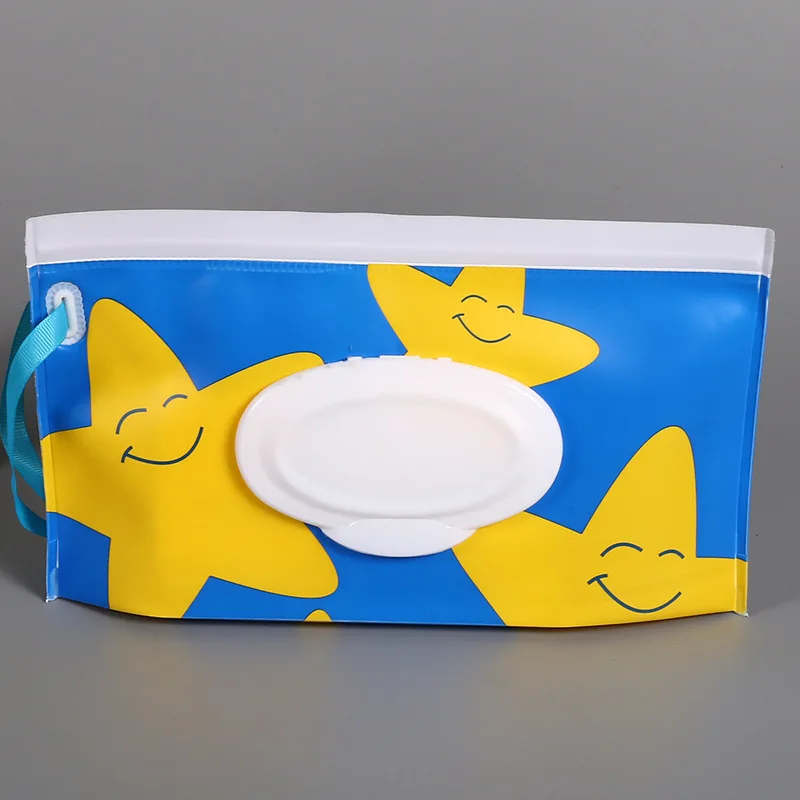 Portable Wet Tissue Box Wipes Dispenser Case Outdoor Tissue Box for Baby Travel Yellow 