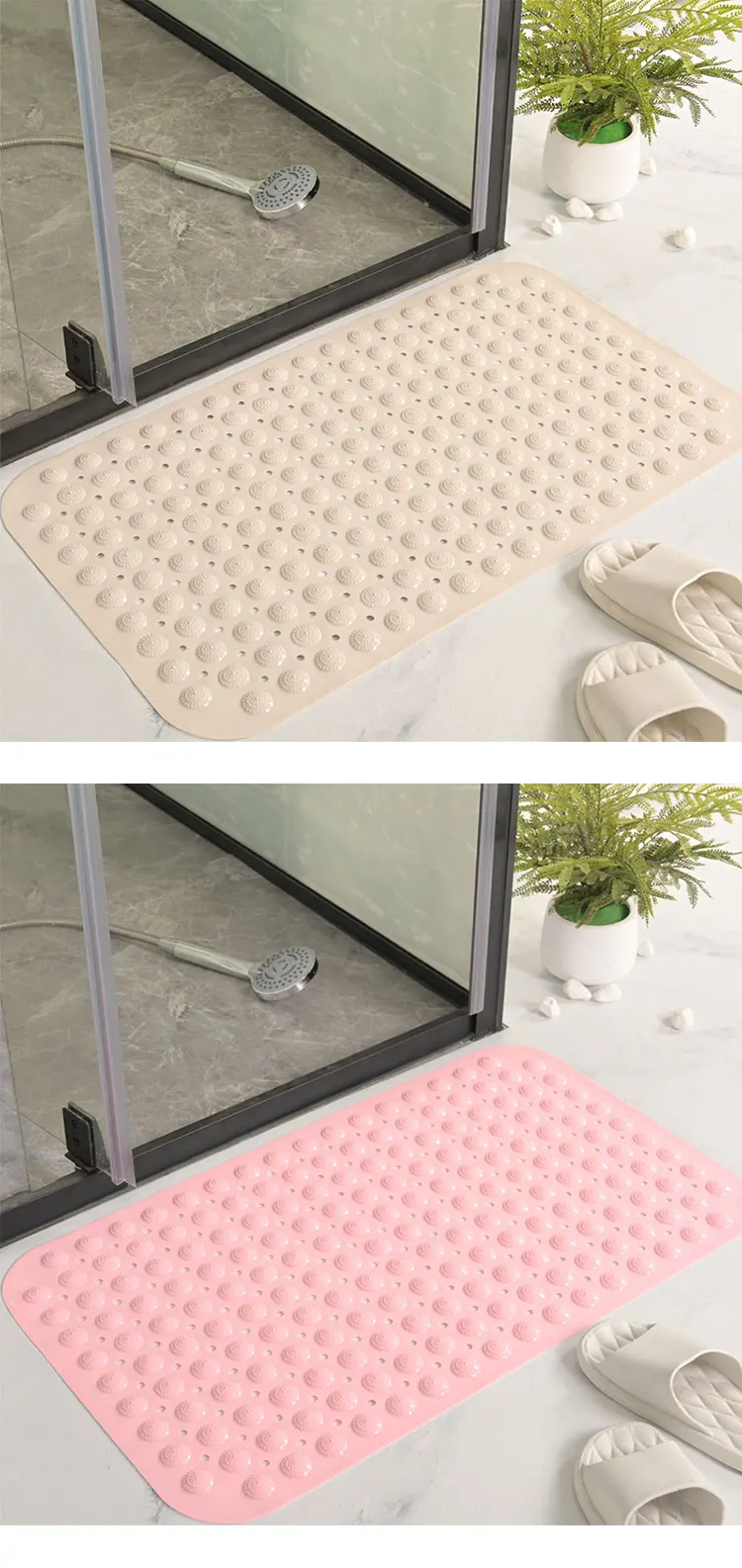  Bathroom Non-slip Mat Bath Anti-fall Toilet Shower Massage Foot Floor PVC Massage Bath Mat supplier