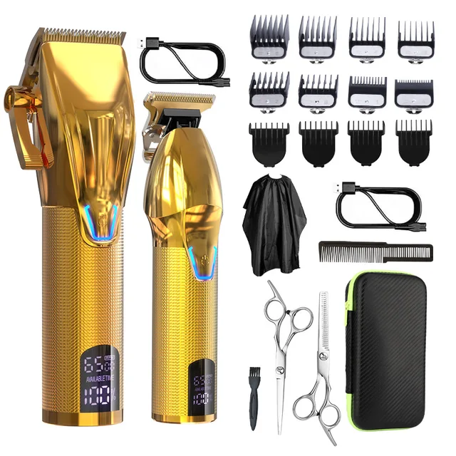 LM-2027 Best Powerful Rechargeable Wireless 0mm Cut Barber Haircut Grooming Kit Hair Clippers Trimmer Sets