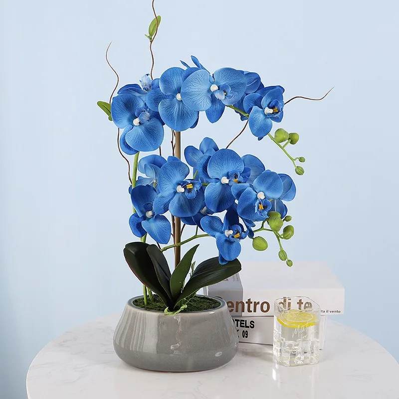 Handmade Realistic Silk Orchids in Pot for Home Decoration Christmas & Back to School Table Centerpiece