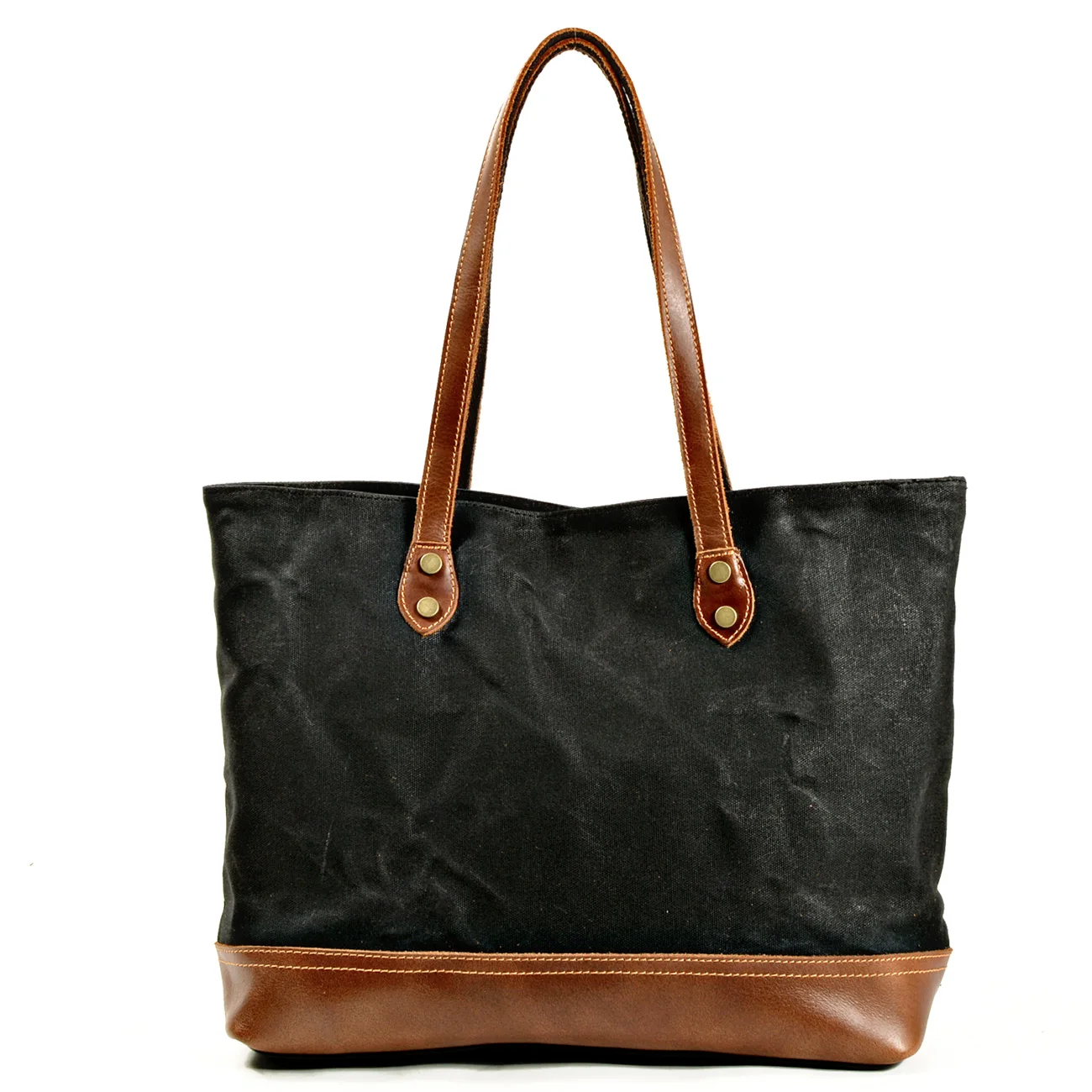 Vintage black women canvas shoulder tote bag