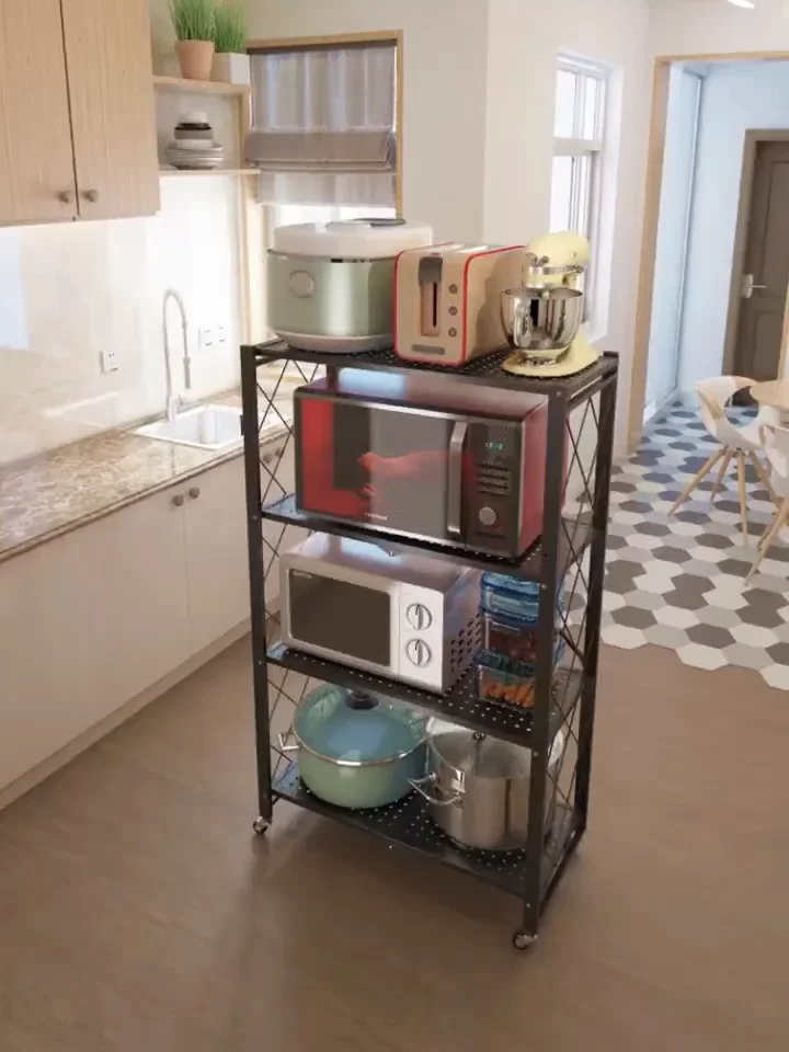 35layer Metal Kitchen Stand Heavy Duty Folding Utility Storage