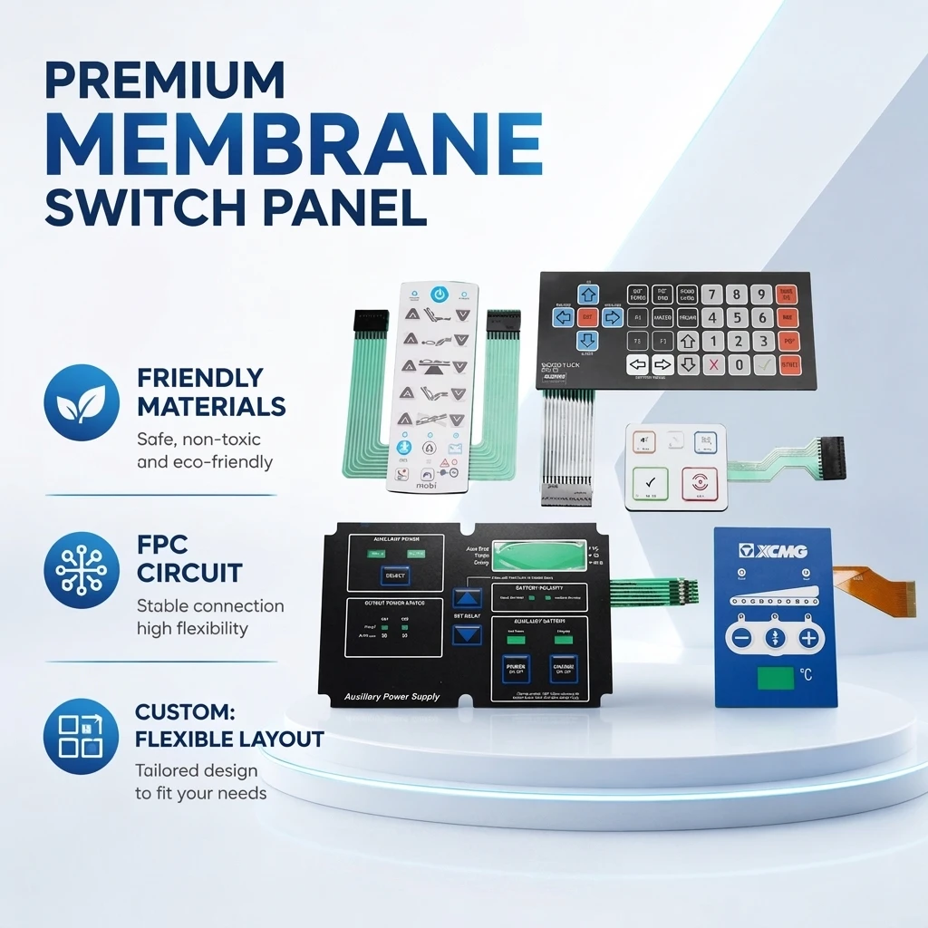 Embossed Tactile Button Membrane Keypad with F150 PET Graphic Overlay