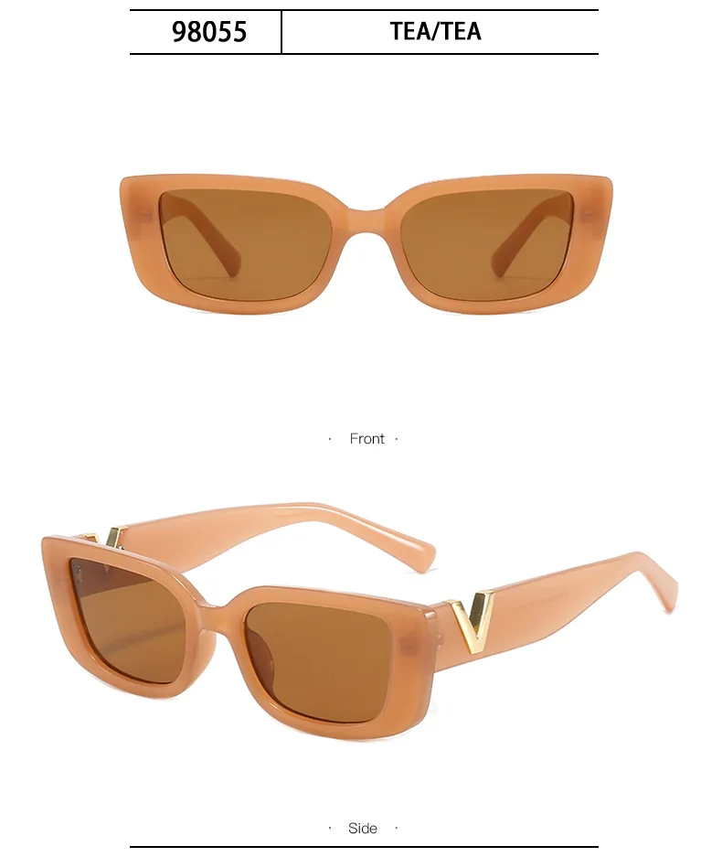 Small Frame Rectangle Sunglasses Women 2023 Brand Designer Sun