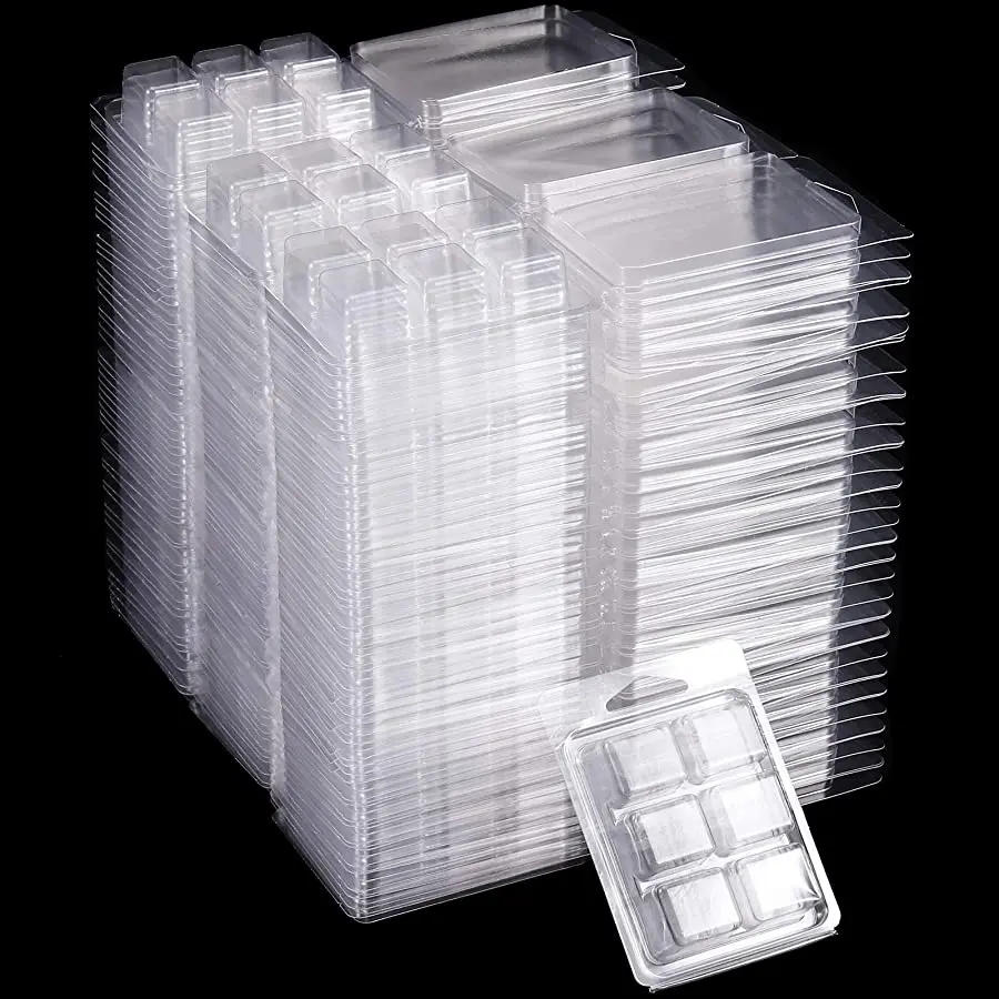 Квадратный прозрачный пластиковый кубический поднос с 6 полостями, расплавленные формы для воска для изготовления свечей и мыла