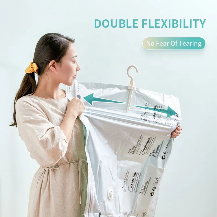 TAILI 0,07 мм PA/PE Вакуумные сжатого Организатор Вакуумный пакет для хранения компактный застегивающийся вакуумный мешок висит вакуумный пакет для хранения одежды