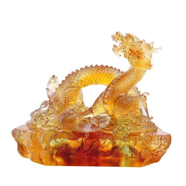 Glass decoration China Dragon high-grade gift living room home desktop creative housewarming gift national style gift