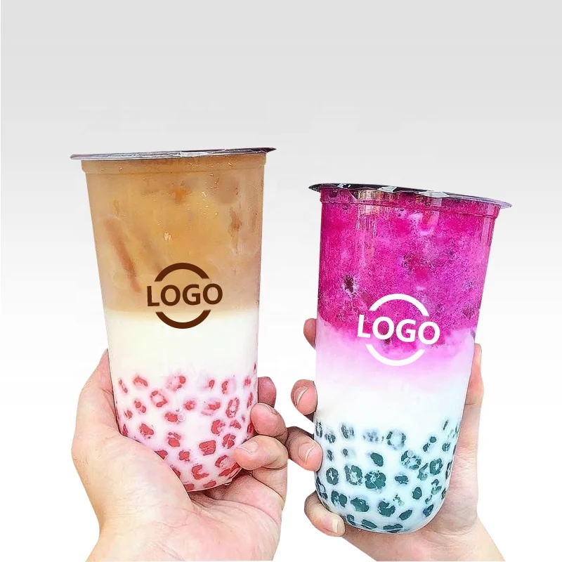 Disposable Custom Bubble Boba Tea Cup Disposable Logo Printed Clear Milk  Shake Plastic Cups - China PP Blister Cup with Lid and Bubble Tea PP  Blister Cup price