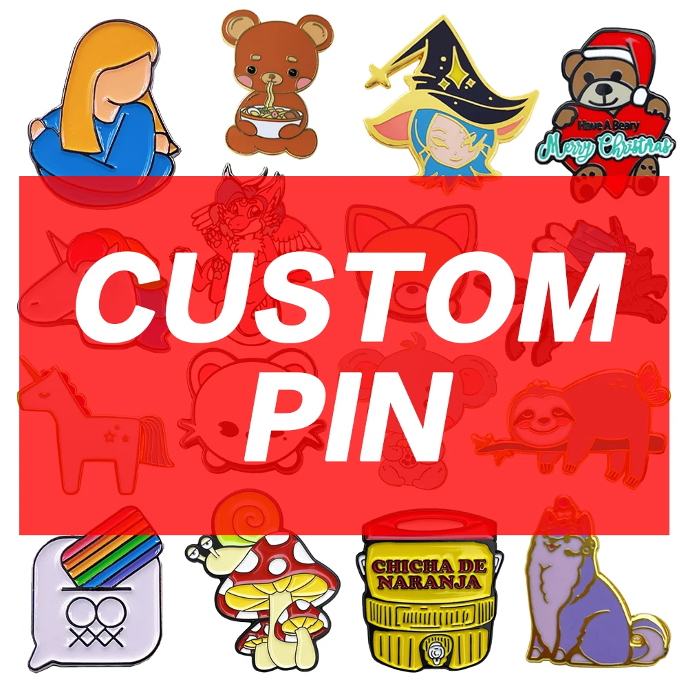 No minimum bulk custom badge 3d soft hard enamel pin fashion girls women zinc alloy metal cute anime lapel pins for decorations