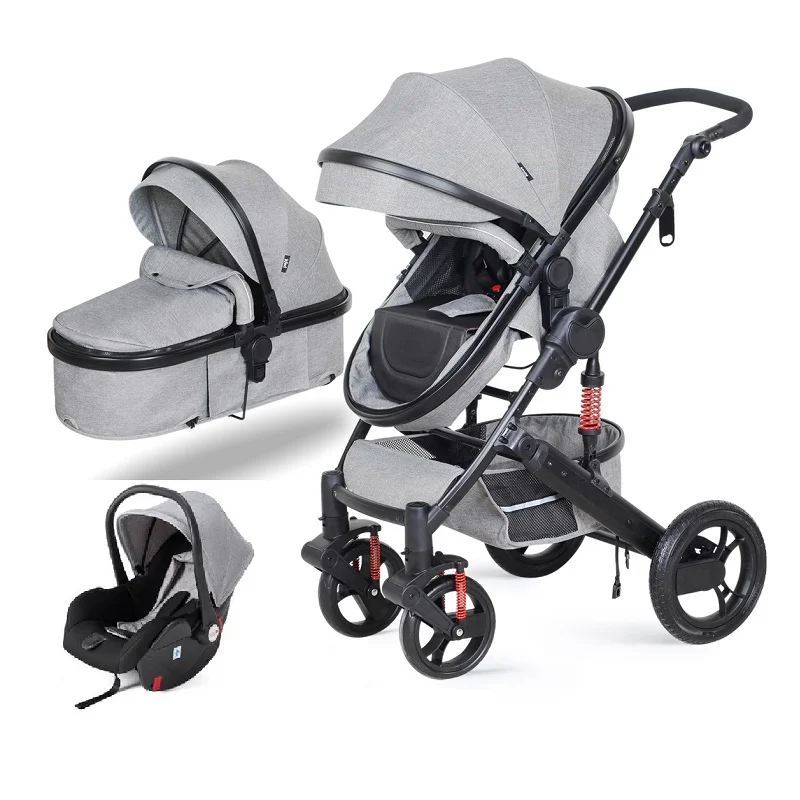 ZHILEMEI Chinese Luxury 3 in 1 Baba Pram High View Shock