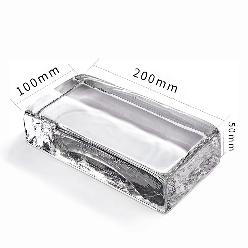 Wholesale Polished Crystal Brick Wall Square Solid Glass Block Clear Yellow Blue Red for Building Decoration Craft Materials