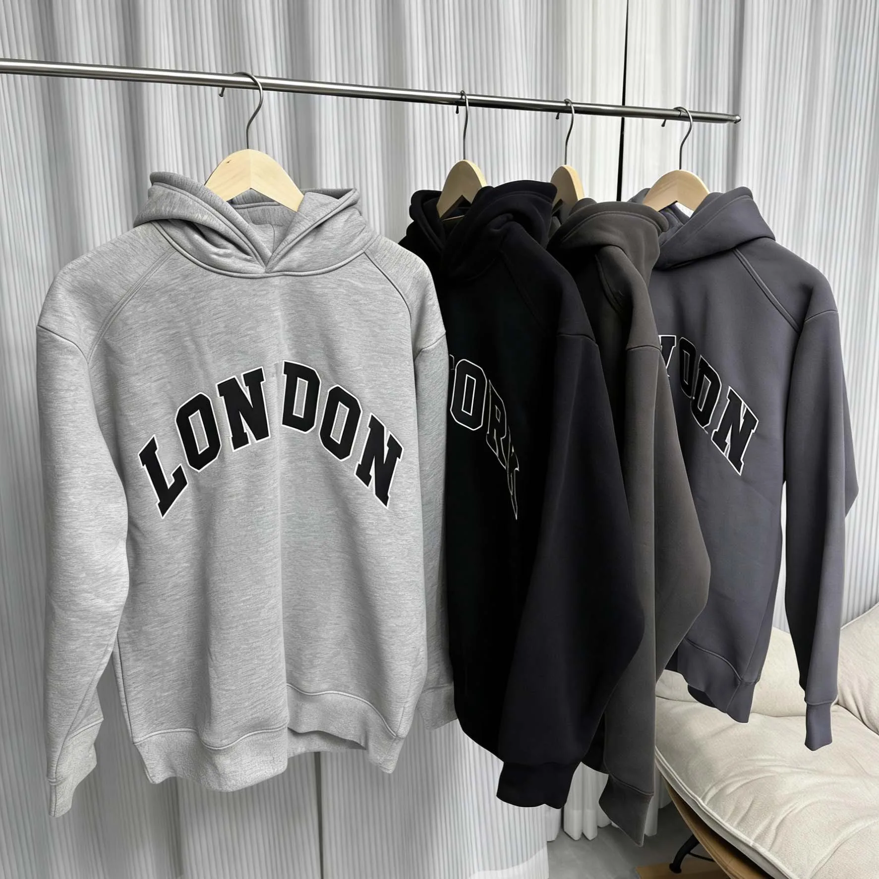 Custom Print Varsity Style Series 3d Patchwork Embroidered Logo Graphic Pullover Unisex Hoodies Sweatshirts for Women for Men