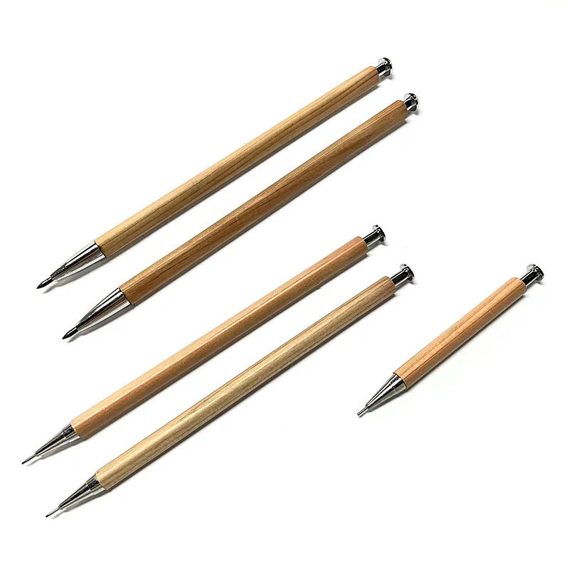 Hot Selling Cedar Wooden Mechanical Pencils 0.5 0.7 1.0 mm Lead for Office Promotional Mini Pencil