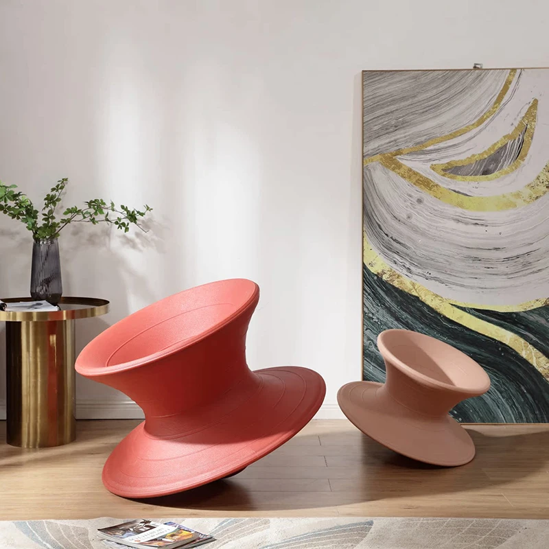 HANYEE Nordic Style Spun Rocking Chair Plastic Rattan Decorative Seat Home Office Living Room Hotel Use Funny Interesting Design