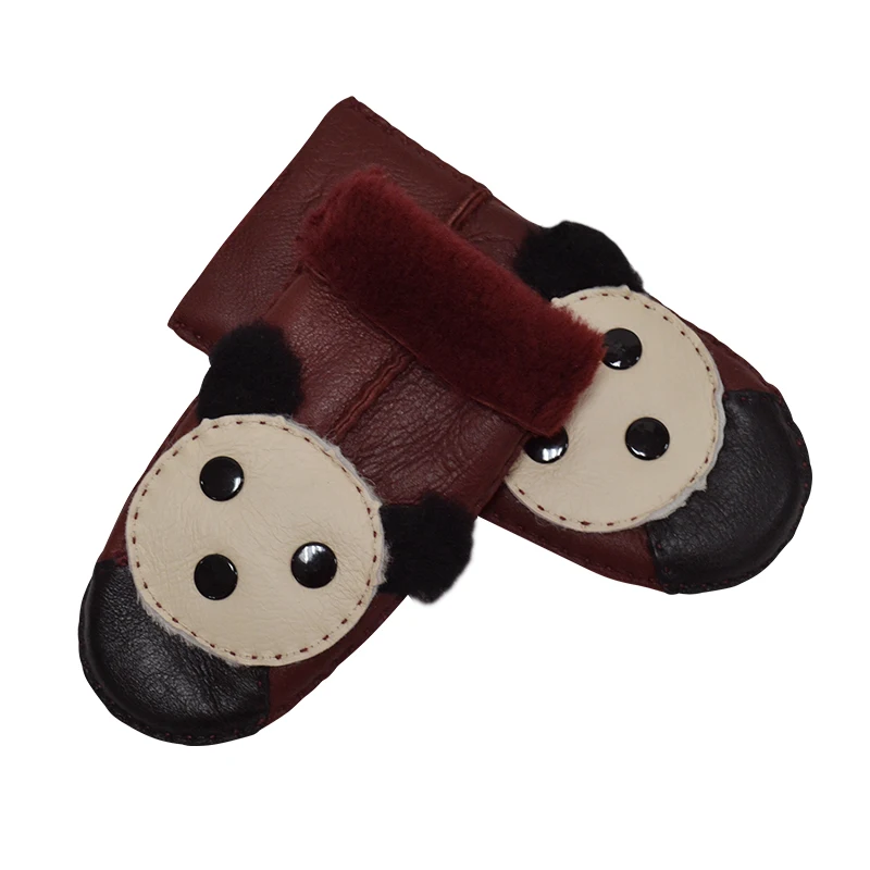 Индивидуальные зимние перчатки унисекс меховые варежки новый дизайн 2022 теплые шерстяные черные простые кожаные ручной работы для