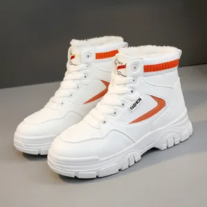 Q3551 Color Matching Women's Shoes Winter Plush Warm Platform Sports Casual Shoes