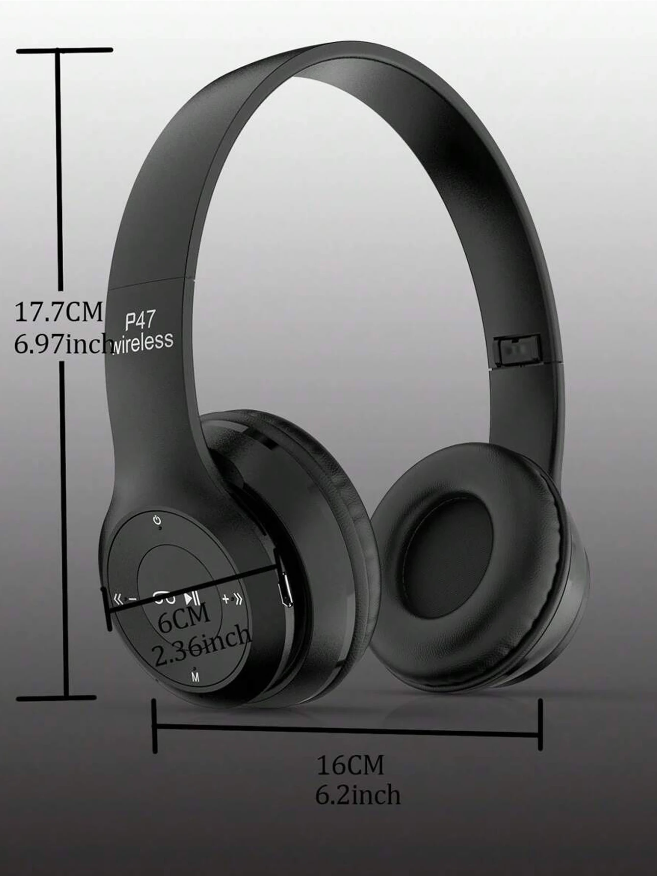 P47 Wireless Bluetooth Headphone With Microphone Foldable Headsets Bass HiFi Sound Music Stereo Earphone For Smartphones TV Game