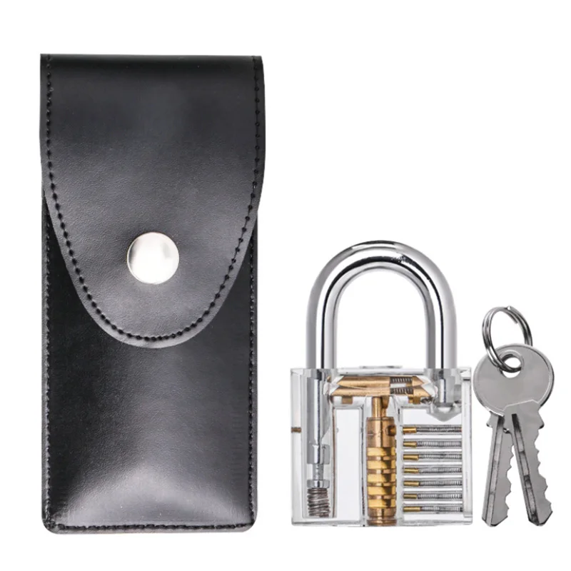 GOSO 12pcs Hook Picks Titanium Lock Pick Sets Broken Key Tools and Transparent Practice Protection Padlock Locksmith Tool