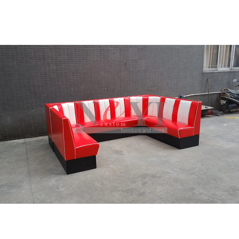 レトロ・アメリカンダイナー☆ソファー×2＋テーブル 3点セット