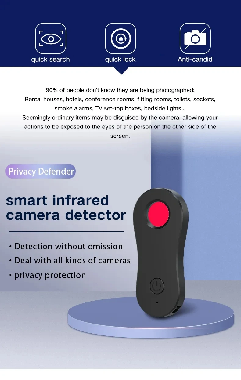 Antispy Hidden Camera Detector Hidden Camera Finder Infrared Detector