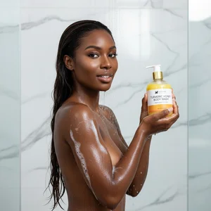 Multifunctional turmeric body wash gel black skin care products for wholesales