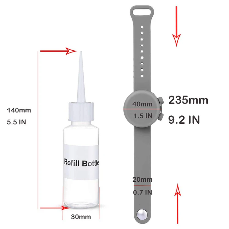 Диспенсер браслета дезинфицирующего средства для руки силикона изготовленного на заказ логотипа многоразовый с Рефилл