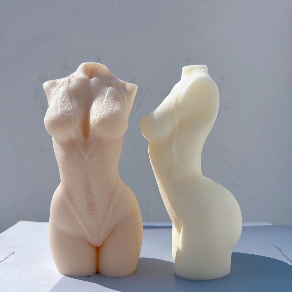Spider Bikini Female Body Candle Mold Women Human Torso Goddess Body