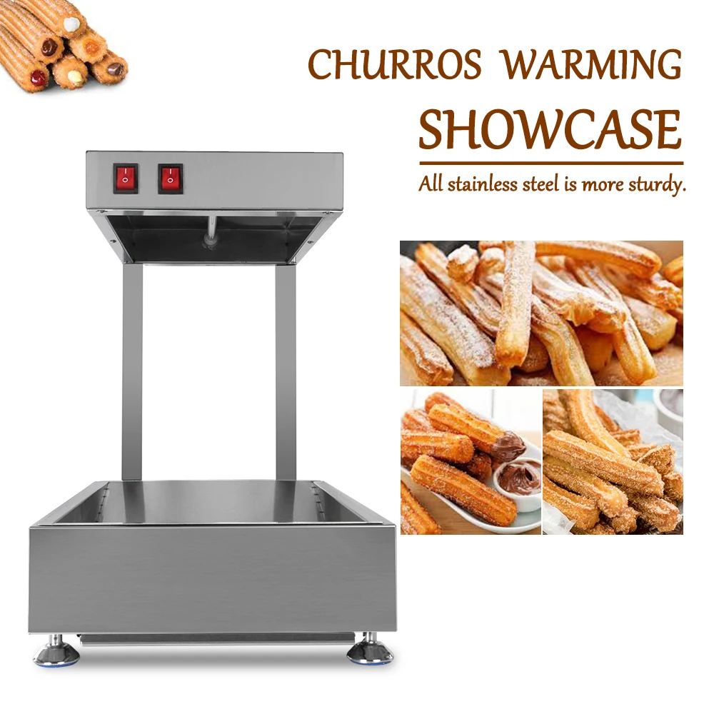 GZKITCHEN Commercial Churros Warmer Showcase Potato Chips Fried Chicken Electric Food Display Cabinet Warming Showcase 220V - Image 4