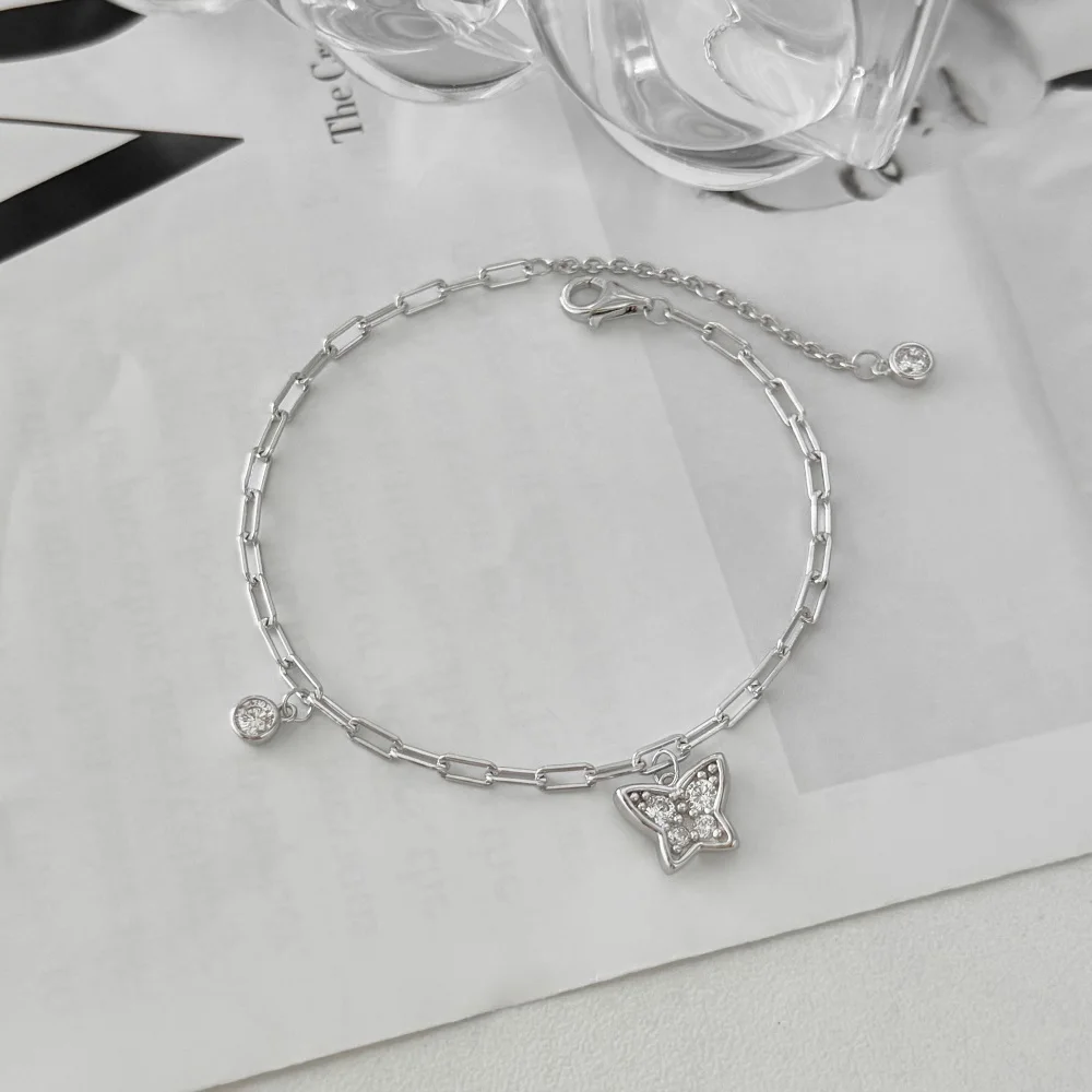 KAKODIY Personalized Statement Design Jewelry Oem Odm 925 Sterling Silver Butterfly Pendant 5A Zircon Zirconia Bracelet detail 2