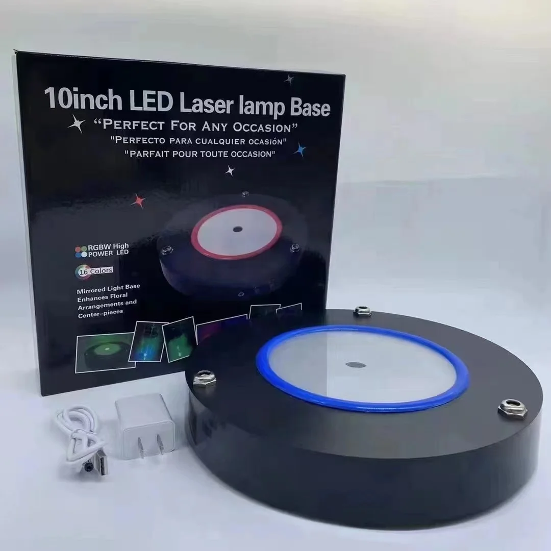 Colorful LED Laser Base Lamp for Club/Bar/Wine Display Shisha Hookah Remote Control Lacquer Finish Light Base