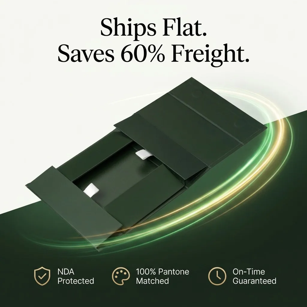 Premium Crush-resistant Magnetic Foldable Box for Apparel Brand 1200gsm Rigid Board Flat-ship Space-saving Garment Packaging