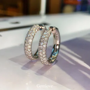 GEMLOVE 1.26CT French Vintage Earrings - 18K Gold Lab Diamond Light Luxury Women's Jewelry