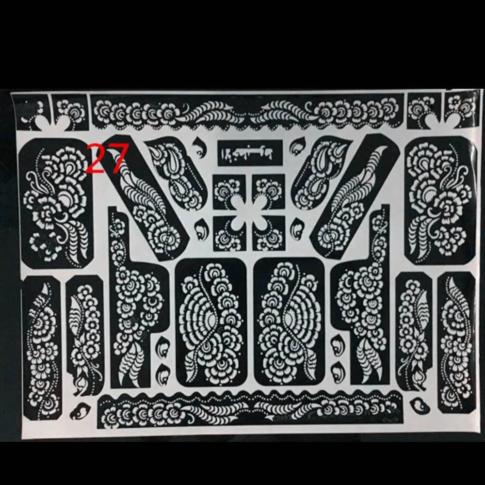 
 Пользовательские дешевые наклейки-трафареты для татуировок с хной для рук  