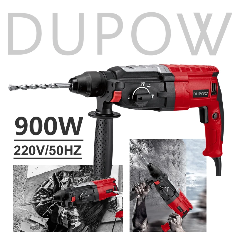 Промышленная бесщеточная Проводная электрическая дрель Sds Plus 28 мм 900 Вт