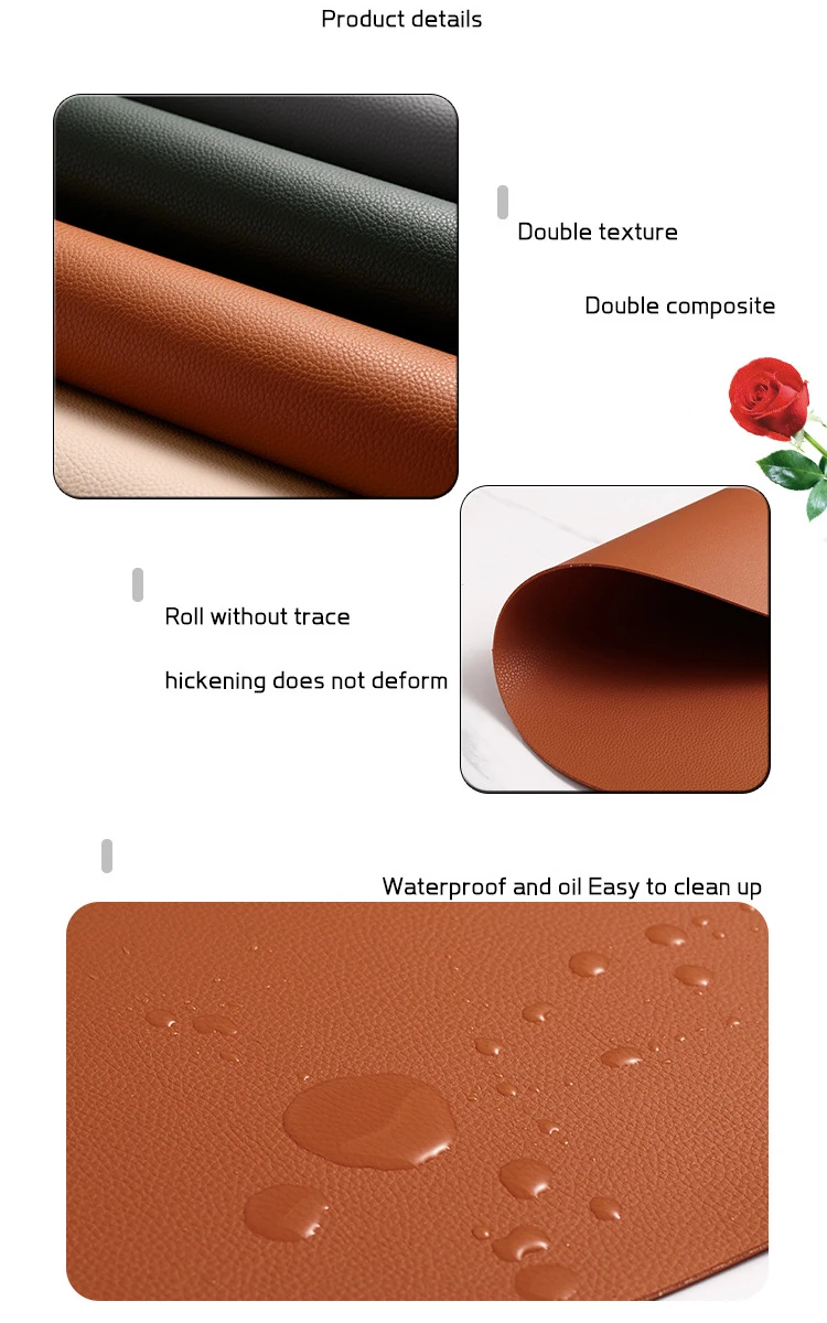 PU Placemats Pvc Table Mats European Style Western Table Mats Heat Insulation Table Mats Leather Placemat